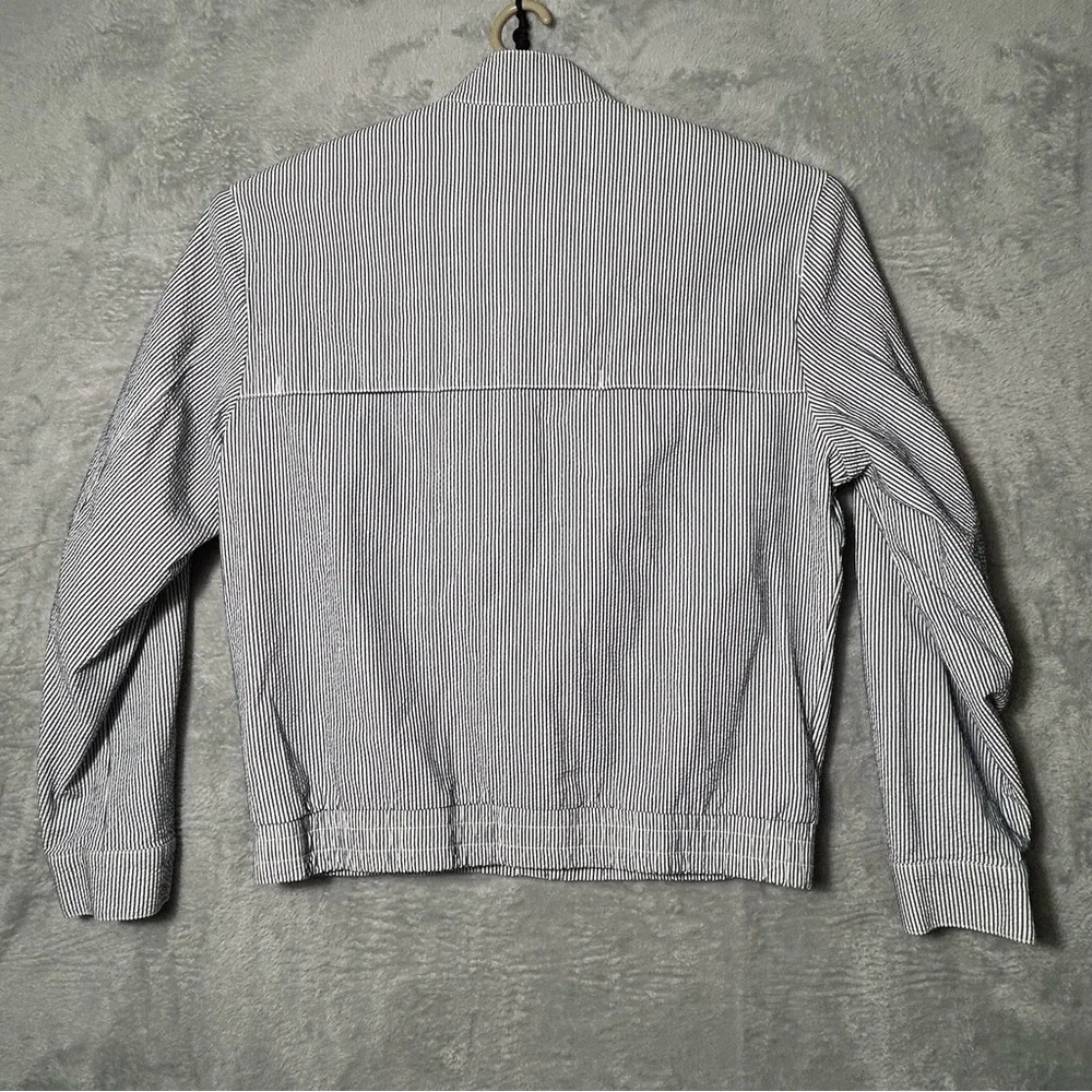 New Lacoste Jacket Mens Size 56 XXL Blue‎ White Seersucker Lined Preppy Striped - Picture 6 of 14